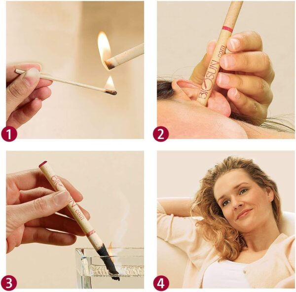 Biosun - Velas cónicas tradicionales para orejas, 10 unidades (5 pares), cera de abeja con filtro - Image 4