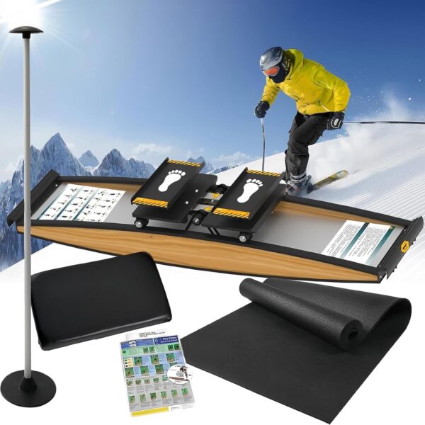 Máquina de ejercicio de esquí,máquina de esquí simulada for interiores con bastones y tapetes de esquí,elíptica 3D,equipo de ejercicio esquí,juego herramientas entrenamiento fuerza y ​​equilibrio
