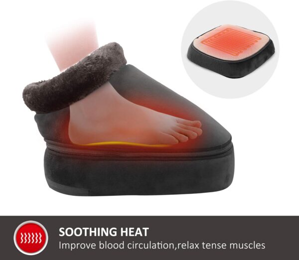 Snailax - Calentador de pies con masaje, vibración y cojín de calefacción para pies acogedores con 5 modos de masaje y 2 terapia de calefacción, cojín de masaje eléctrico calentado para pies, espalda - Image 3