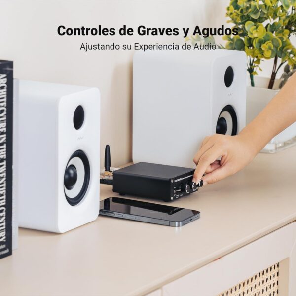Fosi Audio BT20A Amplificador Bluetooth, 100W x 2 Mini Stereo 2CH Amp Clase D, con chips TPA3116 y Controles de Agudos de Graves para Audio Doméstico Altavoces de Escritorio Pasivos al aire Libre - Image 5