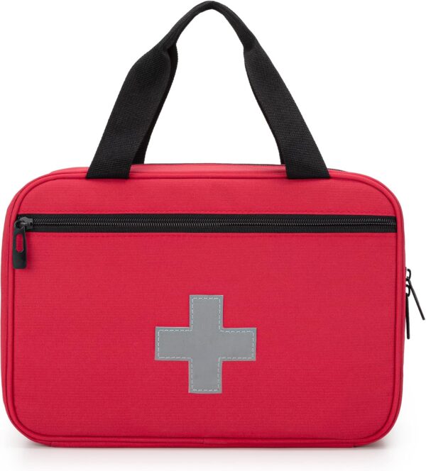 CURMIO Bolsa pequeña de Primeros Auxilios, Bolsa Emergencias de Botiquines de Emergencia para Senderismo, Acampada, Coche, Viajes, Hogar y Exteriores, Rojo, (Sola Bolsa) - Image 9