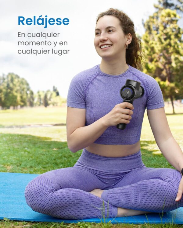 RENPHO Pistola de Masaje Muscular, RENPHO Massage Gun Pistola Masajeador Muscular Deep Tissue, Silencioso Massage Gun Profesional y Carga Tipo-C, para Relajación de Masaje Muscular, Negro - Image 7