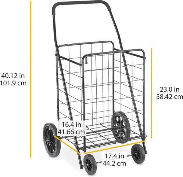 Whitmor Carrito utilitario de Lujo, Extragrande, Color Negro - Image 7