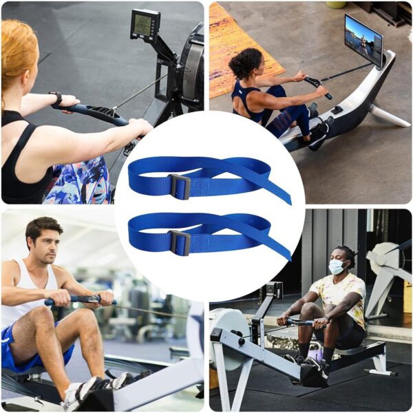 Correas para pedales elípticos,Correas para pies para máquinas de remo - 2 correas para los pies de fijación del pedal de la máquina de remo | Correas elípticas para pies para correas de pedales de má - Image 4