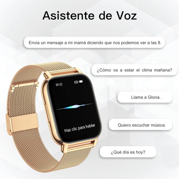 Popglory Reloj Inteligente Mujer, Llamadas/Presión Arterial/100+ Deportes Smartwatch Mujer, Frecuencia respiratoria Frecuencia Cardíaca Oxígeno en Sangre Sueño, Reloj Mujer Android iOS - Image 3