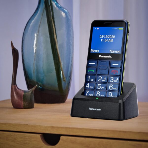 Panasonic KX-TU155EXCN Teléfono Móvil para Personas Mayores (Botón de emergencia SOS, Compatible con audífonos, Función de linterna, Botones grandes fácil uso, Pantalla a color de 2.3 pulgadas), Azul - Image 7
