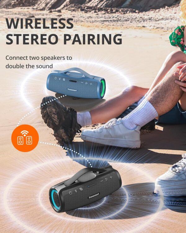 Tronsmart Mirtune S100 Altavoz Bluetooth 50W, Altavoz Portátil Potente, Resistente al Agua IPX7, Retractable Handle, 20H de Reproducción, Sonido Estéreo, Aux y Powerbank, Speaker con EQ para Exterior - Image 8