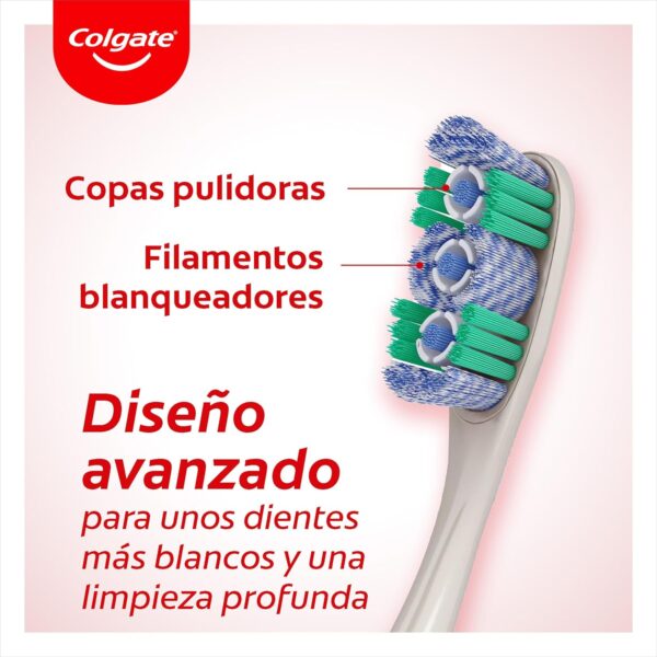 Colgate Max White 360 Cepillo de Dientes Dureza Media, 1 Ud, Blanquea los Dientes, Elimina Manchas, Limpia Zonas de Difícil Acceso, Limpiador de Lengua y Mejillas, Elimina el Mal Aliento - Image 4