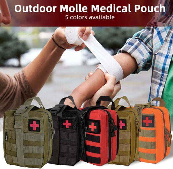 Krisvie 2Pcs Médica Bolsa Primeros Auxilios Bolsa Táctica Compacta Botiquín y el Esquileo de Los Primeros Auxilios - Image 7