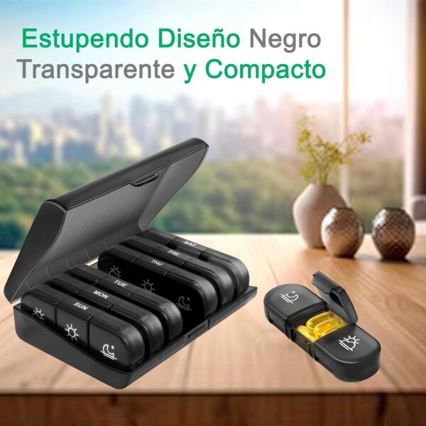 Pastillero Semanal 3 Tomas para viaje, Pastillero Diario Grande 7 Dias, Dosificador de Comprimidos Portátil y Duradero de 21 Compartimentos, Organizador de pastillas Sin BPA - Image 2