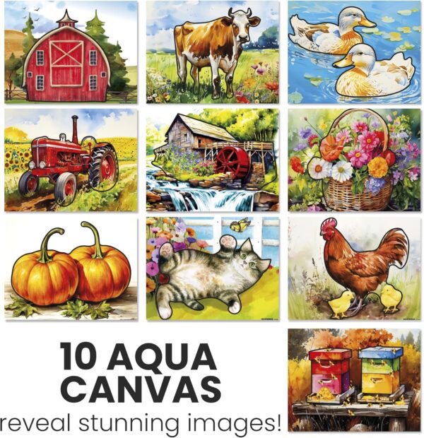 QUOKKA Paquete de 10 actividades de pintura al agua para personas mayores, recuerdos de granja, productos para personas mayores con Alzheimer, actividades para personas con demencia, manualidades para - Image 3
