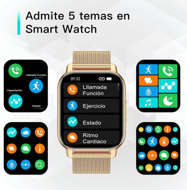 Popglory Reloj Inteligente Mujer, Llamadas/Presión Arterial/100+ Deportes Smartwatch Mujer, Frecuencia respiratoria Frecuencia Cardíaca Oxígeno en Sangre Sueño, Reloj Mujer Android iOS - Image 6