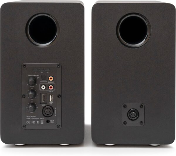 VULKKANO A6 ARC Altavoces Autoamplificados con Woofer de 6.5", Bluetooth 5.0, HDMI ARC, Optica, RCA, USB, con Salida Subwoofer, Monitores de Estudio HiFi con Diseño Elegante, Color Negro - Image 2