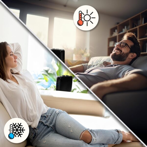 Duronic HV21 Calefactor eléctrico 2000W | Termoventilador 2 Niveles potencia | Posición vertical u horizontal | Ventilador aire frío | Tamaño compacto | Protección sobrecalentamiento - Image 6