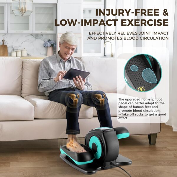 Rollingsurfer Máquina Elíptica Eléctrica con Masaje de Pies Fijo, Máquina Elíptica Bajo Escritorio para Mayores, Entrenador Elíptico Portátil para Adolescentes Adultos - Image 5