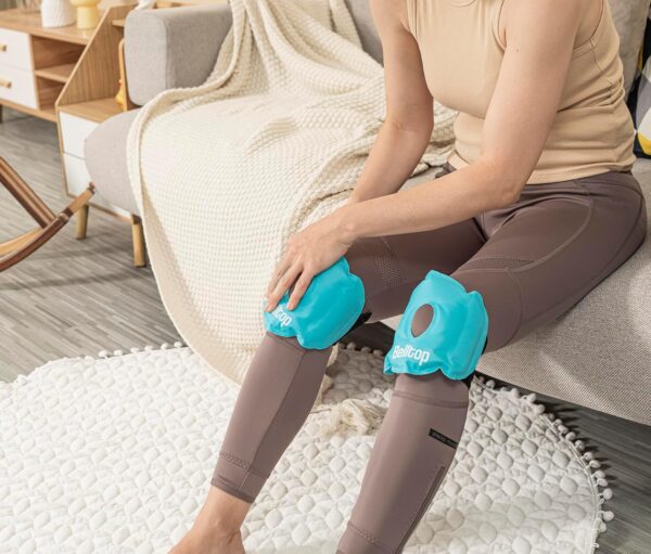 Pack de 2 bolsas de gel frío/calor reutilizables. Hielo lesiones (rodillera ligamento y menisco) con banda de compresión. Bolsa caliente para microondas y compresas gel frío lesiones para congelador - Image 5