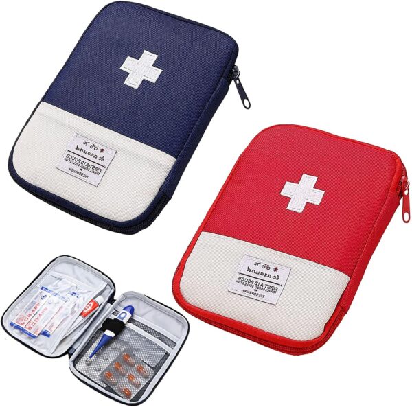 2 Piezas Mini Kit Bolsa Primeros Auxilios, Bolsa Médica Vacio, para Exteriores, Viajes, Camping ( Los Medicamentos no Están Incluidos)