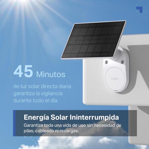 Tapo C410 Kit - Cámara de vigilancia Solar con batería Exterior, Detección de Personas por IA, 2K 3 MP, visión Nocturna de Color, Memoria microSD, batería no extraíble de 6400mAh, Audio bidireccional - Image 3