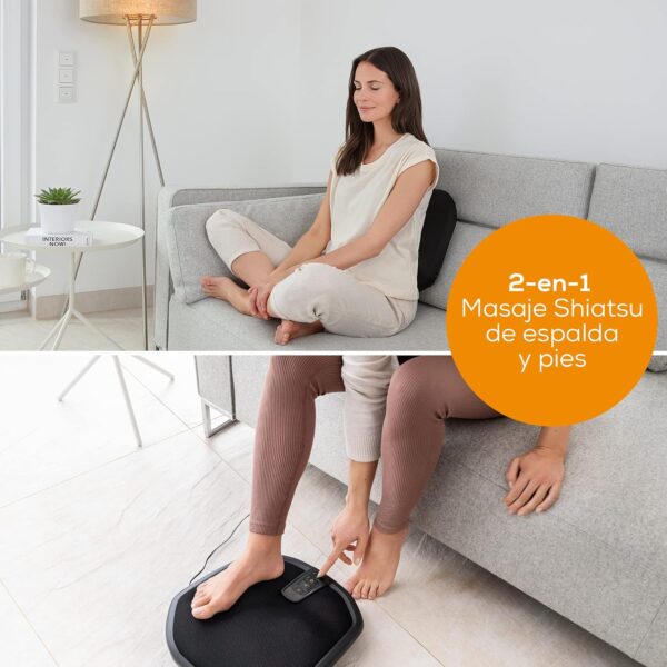 Beurer FM 70 Aparato de masaje Shiatsu para pies y espalda, masaje relajante con función de calor conmutable para aliviar la tensión, material agradable, con función de desconexión automática - Image 2