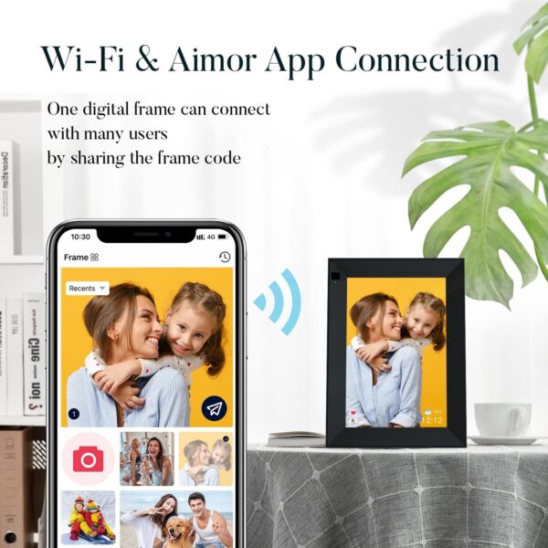 Marcos Fotos Digitales de 10.1 Inch Hyjoy con WiFi, Pantalla táctil de Alta definición IPS, Sensor de luz, rotación automática y aplicación móvil AiMOR para gestionar Fotos y Videos - Image 8