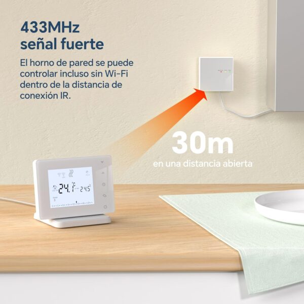 Termostato WiFi de caledera con Alexa,Control Vocal.Termostato programable Tuya,Control Remoto por App o la Pantalla de táctil.Termostato Portátil para Calefaccion de Gas/Agua 306RF - Image 6