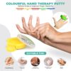 Juego de 5 masillas terapéuticas compresibles no tóxicas antiestrés de primera calidad para ejercitar las manos, 5 niveles de fuerza para adultos y niños, botes de 57 g codificados por colores - Image 3