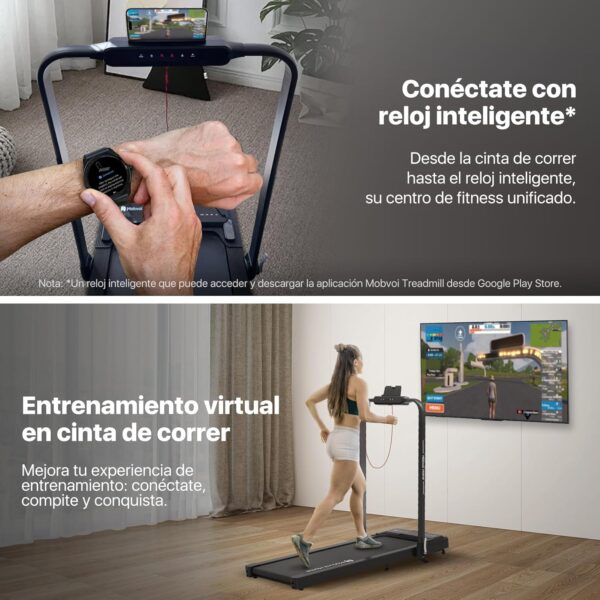 Mobvoi Home Treadmill Plus 3 en 1 Cinta de Correr Plegable para Debajo del Escritorio con Almohadilla para Caminar de 2,5 HP, compacta, para Oficina en casa, Control Remoto, 120 kg, 12 km/h - Image 6