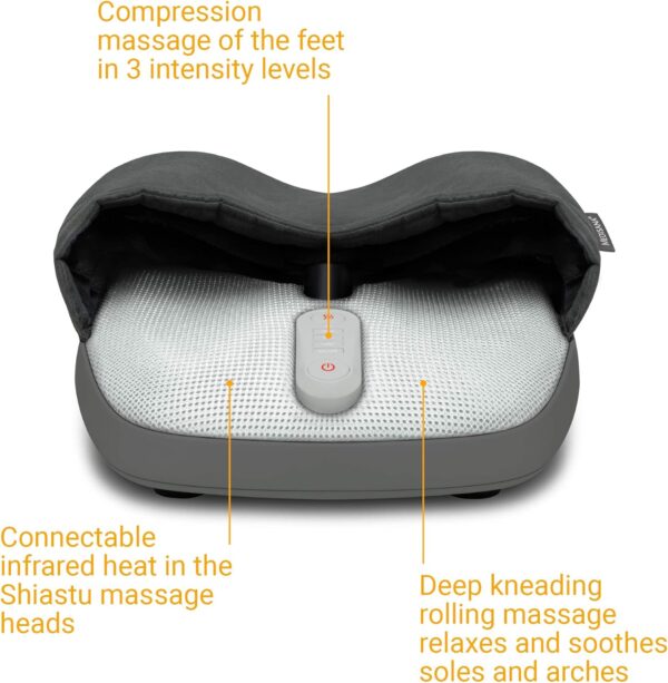 Medisana FM 885 Shiatsu masajeador de pies, eléctrico, función luz roja, función calentamiento, 3 velocidades, masaje Shiatsu que mejora la circulación y masaje de compresión - Image 5