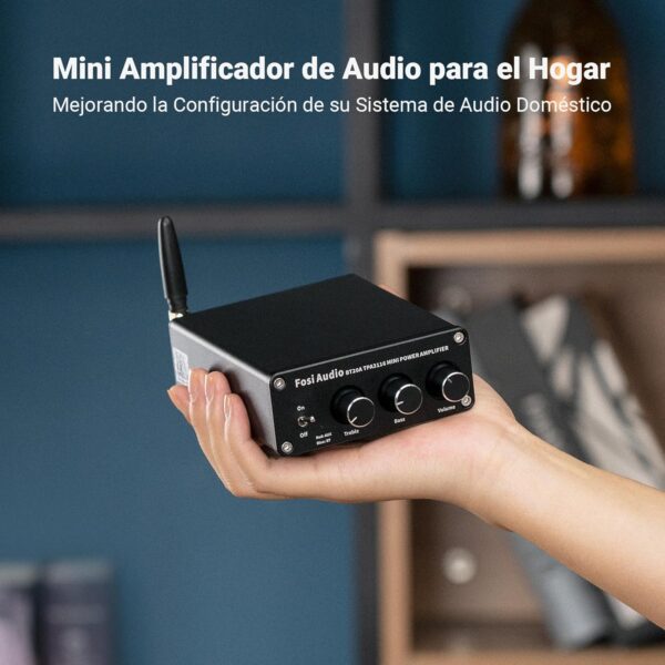 Fosi Audio BT20A Amplificador Bluetooth, 100W x 2 Mini Stereo 2CH Amp Clase D, con chips TPA3116 y Controles de Agudos de Graves para Audio Doméstico Altavoces de Escritorio Pasivos al aire Libre - Image 6