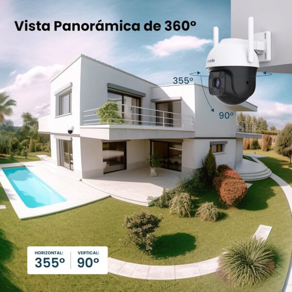Tenda CH3 Camara Vigilancia WiFi Exterior - Visión Nocturna 30m, 360° PTZ Cámara IP 1080P, Soporte ONVIF CCTV Camera Vigilancia, Detección Movimiento, Audio Bidireccional, IP66, Compatible con Alexa - Image 3