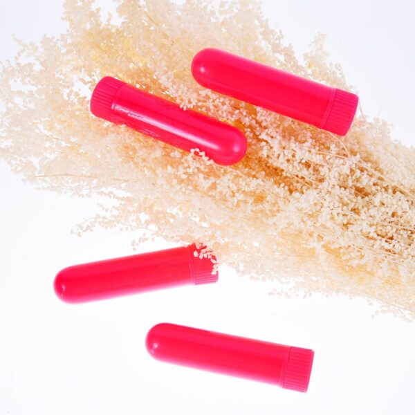 28 Sets Inhalador Nasal de Plástico Tubo de Aceites Esenciales Rellenable Palillos de Inhalador, 7 Colores, con Mechas - Image 4