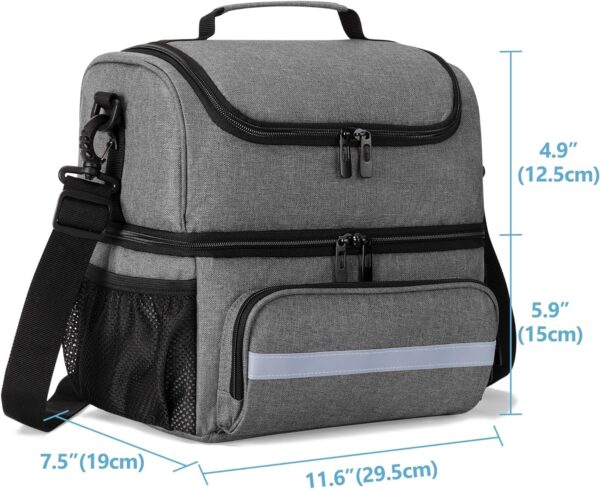 CURMIO Bolsa Médica de Doble Capa, Bolso Primeros Auxilios Domiciliaria, Bolsa de Emergencia para Medicamentos, Vitaminas, Suministros Médicos, Bolsa Botiquin Vacia, Gris - Image 6