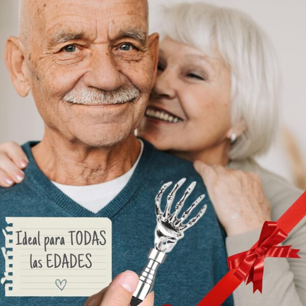 LiveLaif®-Rascador Espalda + Bolsa Terciopelo | Extensible,Ergonómico, Regalos Originales | Back Scratcher Portátil | Masajeador de Espalda Rascador | Ideal personas mayores (GarraNegro+Bolsa) - Image 7