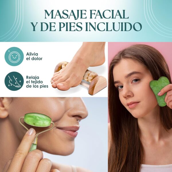LUSARIS - Kit Maderoterapia Corporal Completo 7 Piezas - Masajeadores Faciales y de Pies Incluidos - Kit Masajes Relajantes - Maderoterapia Abdomen - Maderoterapia Corporal Celulitis - Kit Relajacion - Image 7