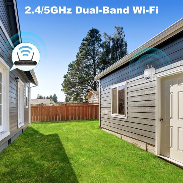 GENBOLT 2.5K Cámara Vigilancia WiFi Exterior, Domicilio Cámara CCTV con PTZ Seguimiento Automático Detección IP Cámara de Seguridad Externa Humana Visión Nocturna a Color, Sirena Aactiva Alarma - Image 6
