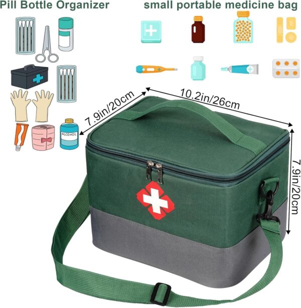 Hossom Botiquin Viaje, Bolsa Botiquin Médico Vacío con Correa, Macuto Botiquín de Primeros Auxilios Portátil, Mochila de Emergencias para Hogar, Oficina, Viajes, Camping Gran Capacidad - Image 5