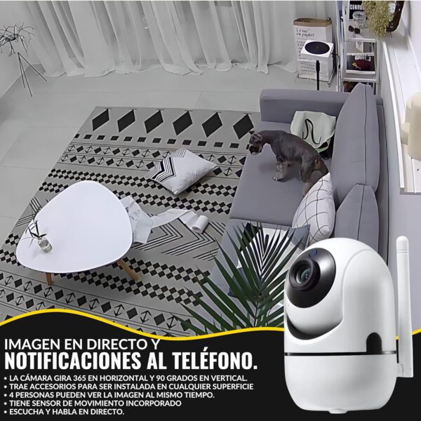 Cámara Vigilancia WiFi Interior Camara IP 1080P de Seguridad con Detección de Movimiento y Visión Nocturna | Camara Vigilancia de Bebé con Audio Bidireccional Compatible iOS Android Blanca - Image 3