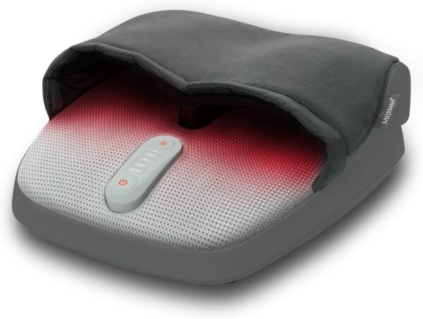 Medisana FM 885 Shiatsu masajeador de pies, eléctrico, función luz roja, función calentamiento, 3 velocidades, masaje Shiatsu que mejora la circulación y masaje de compresión
