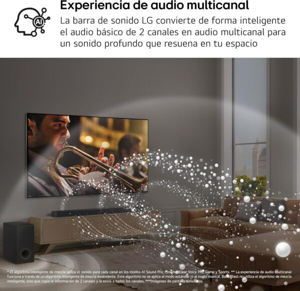 LG S70TR - Barra de Sonido Inteligente, 500W Potencia y 5.1.1 Canales, Altavoces Dobles Traseros Inalámbricos, Sonido Envolvente Dolby Atmos y DTS:X, Hi-Res 24bits/96kHz - Image 13