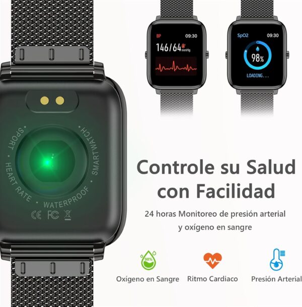 KALINCO Reloj Inteligente Hombre Mujer, Smartwatch Hombre con Oxígeno Sanguíneo Presión Arterial Frecuencia Cardíaca Sueño, Reloj Deportivo para Android iOS - Image 6