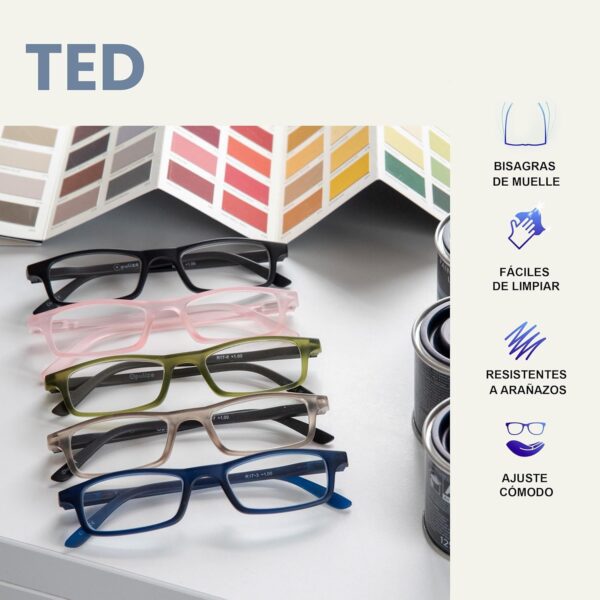 The Reading Glasses Company La Compañía Gafas De Lectura Matt Azul Marino Ligero Lectores Estilo Diseñador Hombres Mujeres Bisagras Resorte R17-3 +1,50 - Image 4