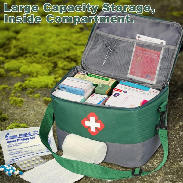 Hossom Botiquin Viaje, Bolsa Botiquin Médico Vacío con Correa, Macuto Botiquín de Primeros Auxilios Portátil, Mochila de Emergencias para Hogar, Oficina, Viajes, Camping Gran Capacidad - Image 2