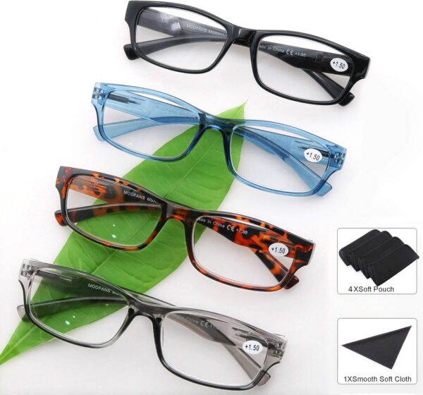 Un Pack de 3 Gafas de Lectura/Gafas para Presbicia Hombre Mujer,Buena Vision Ligeras Comodas,Vista de Cerca/Vista Cansada,Colores Negro-Gris-Azul - Image 2