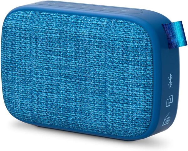 Energy Fabric Box 1+ Pocket Blueberry - Altavoz Portátil (Tws, Bluetooth V5.0, 3W, Usb&Microsd Mp3, Fm Radio, Audio-In), Color Azul, 118 X 78 X 39 mm