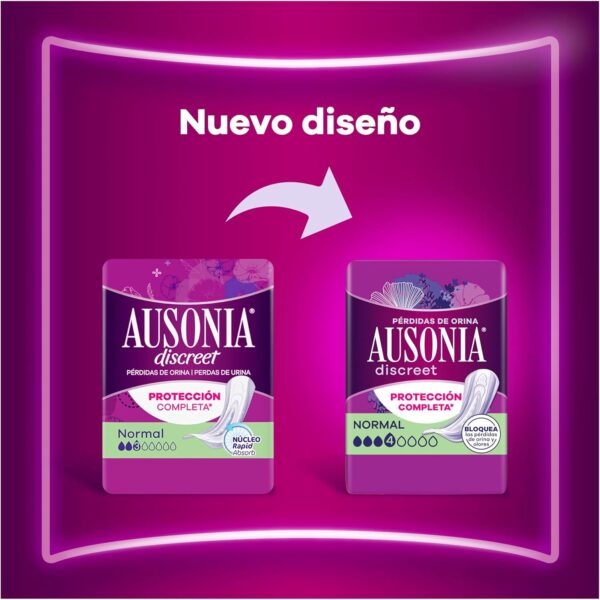 Ausonia Discreet Normal, 72 Compresas Incontinencia Mujer para Pérdidas de Orina, Protección Completa, Discreción Increíble - Image 6