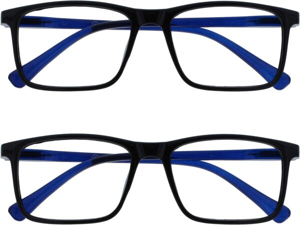 OPULIZE Pulize Ink Pack 2 Gafas de Lectura Grande Transparentee Ink Pack 2 Gafas De Lectura Grande Negro Azul Hombres Mujeres Bisagras Resorte Rr4-1 +3,50 Unisex adulto (Pack de 1)