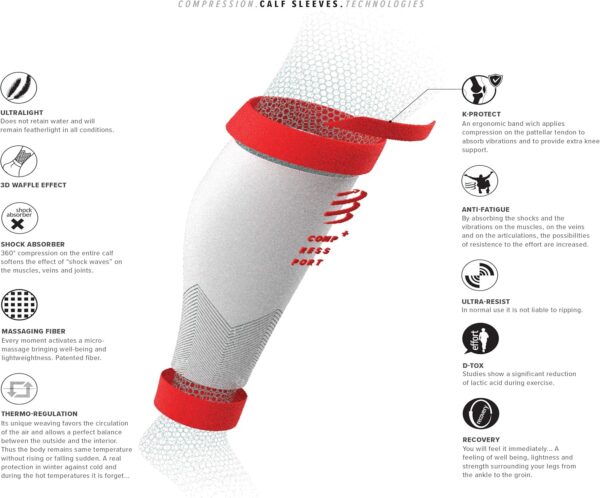 Compressport R2V2 - Manga de compresión para las pantorrillas - Protección muscular, rendimiento y recuperación para el deporte - Ultraligero y anti-fatiga - Correr, Ciclismo, Trail y Triatlón - Image 5