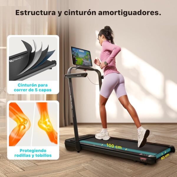 Mobvoi Home Treadmill SE Cinta de Correr Plegable 3 en 1 2.5 HP Compact Portable Under Desk Running Walking Machine con Control Remoto Pantalla LED para el hogar y la Oficina 120KG 12 KM/H - Image 5