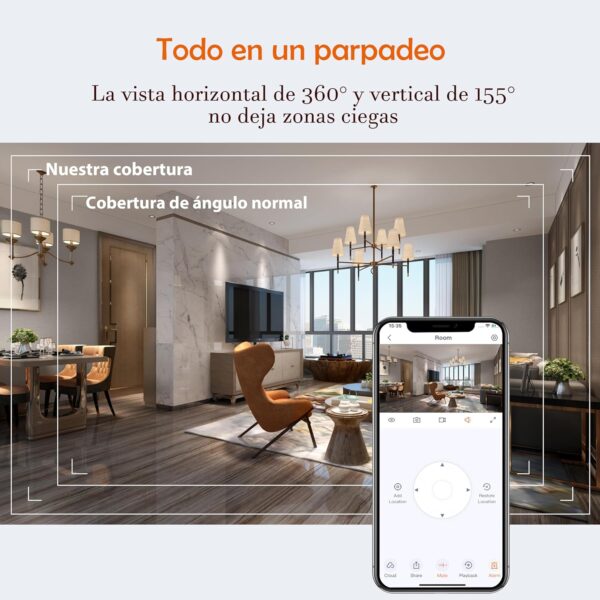 Tenda CP3 Cámara IP WiFi Vigilancia Interior 1080p - Cámaras de Seguridad Domo 360°, Visión Nocturna Detección de Movimiento, Audio Bidireccional, Compatible con Alexa, Camara Vigilancia para Mascota - Image 2