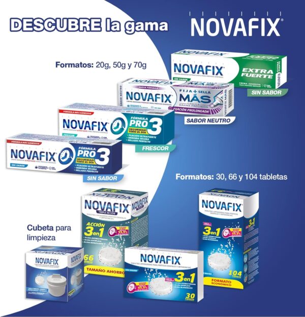 Novafix - Pro3 Sin Sabor - Fijación ultrafuerte - Crema adhesiva dentaduras postizas - 20 g - Image 6